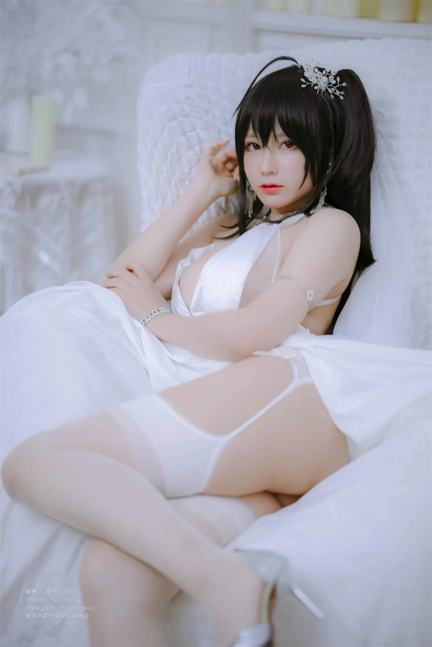 Nyako喵子 – NO.40 大凤纯白婚纱 [65P]插图9